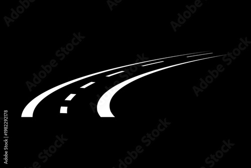Road vector graphic curving highway illustration for design projects.
