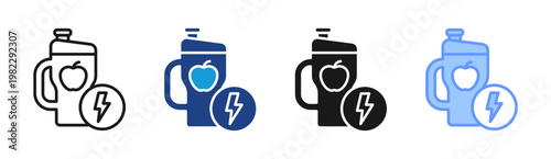 Apple Bottle icon set multiple style collection