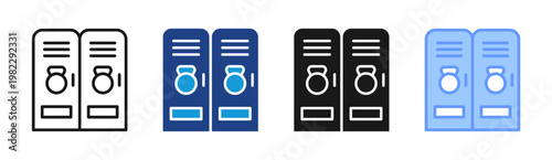 Locker Room icon set multiple style collection