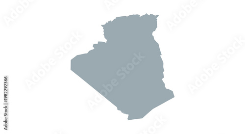 A light blue silhouette depicting the geographical shape of the country of algeria high quality professional