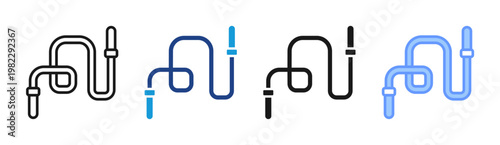 Gym Shower icon set multiple style collection