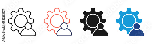 User Settings icon set multiple style collection