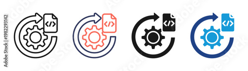 System Update icon set multiple style collection