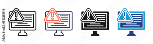 System Alert icon set multiple style collection