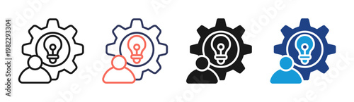 Idea Development icon set multiple style collection