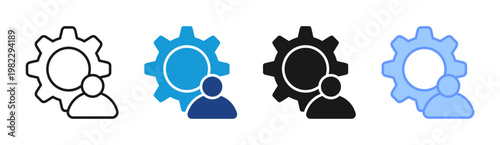 User Settings icon set multiple style collection