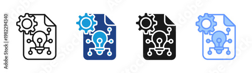 Innovation Idea icon set multiple style collection