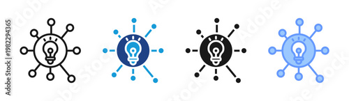 Network Idea icon set multiple style collection