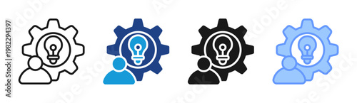 Idea Development icon set multiple style collection
