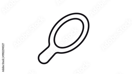 Minimalist black line art vector icon of a hairbrush for grooming and hair care, isolated on a white background. Scalable hair brush symbol for beauty and personal hygiene graphic design.