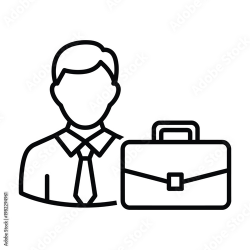 Businessman or professional worker icon with briefcase corporate executive symbol human resources businessman