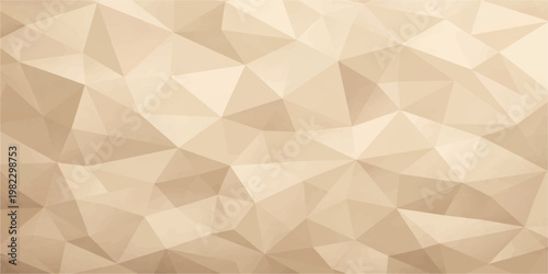 An abstract geometric background features a seamless mosaic pattern of blue and green triangles and diamond shapes, creating a vintage style vector illustration for a retro wallpaper design