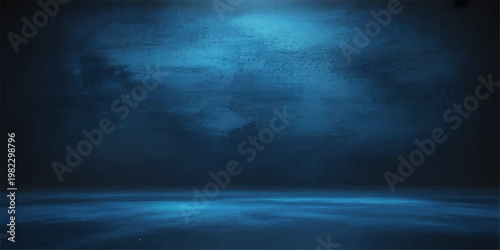 An abstract dark blue stormy sky texture with heavy clouds over a moonlit ocean at night