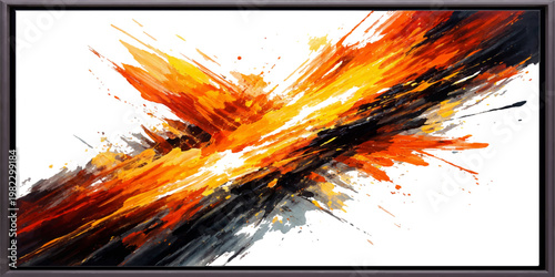 A fiery abstract background featuring red and orange burning flames creates a hot energy pattern with an inferno explosion design in this vector illustration element on black