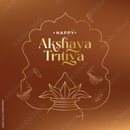 Happy Akshaya Tritiya Festival Vector Banner Design Template with Jewellery Illustration