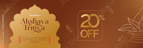 Happy Akshaya Tritiya Festival Offer Vector Banner Design Template 