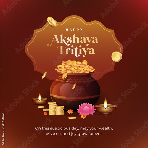 Happy Akshaya Tritiya Festival Background Design Template