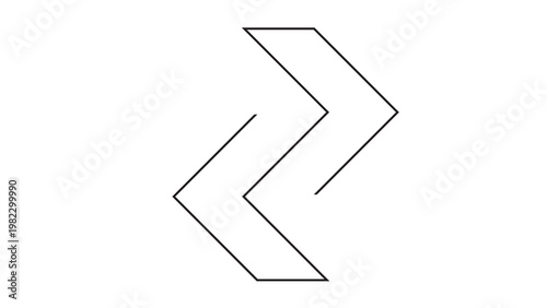 Valokuva Two angle arrows facing right with forward movement direction movement progress