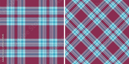 Plaid tartan check of texture fabric textile with a seamless pattern background vector. Set in night colors for best flannel shirts fashion.