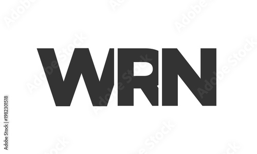 WRN logo design template with strong and modern bold text. Initial based vector logotype featuring simple and minimal typography. Trendy company identity.