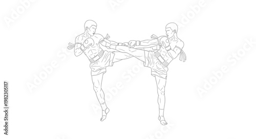 Two people performing a martial arts kick.