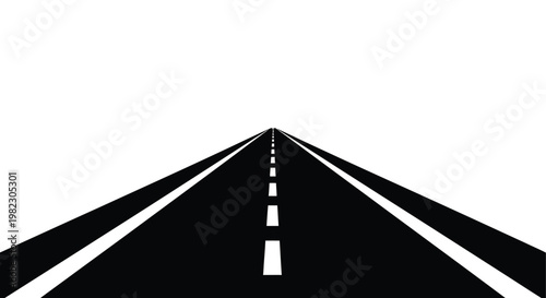 A long straight road stretches into the distance appearing to converge at the horizon high quality