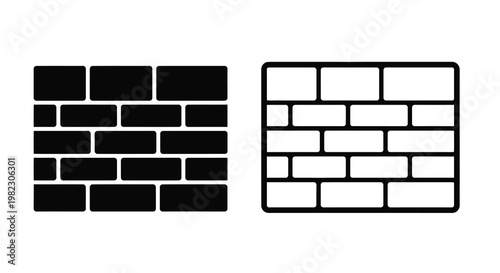 Two brick wall patterns are displayed one solid one with voids