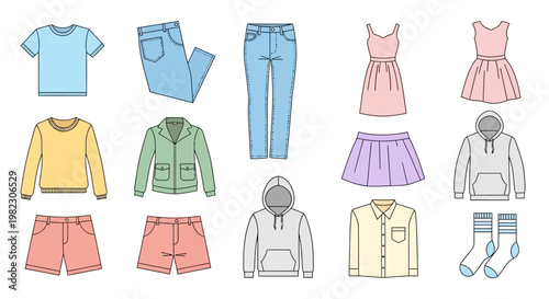 Collection of various clothing items.