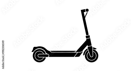 Vector illustration of black silhouette of an electric scooter on a transparent background