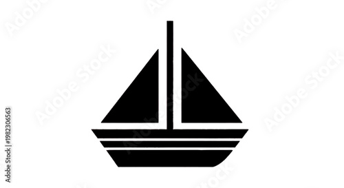 Vector illustration of minimalist sailboat icon vector illustration on a transparent background