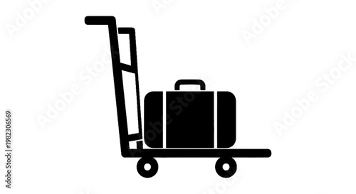 Vector illustration of luggage trolley icon vector illustration on a transparent background