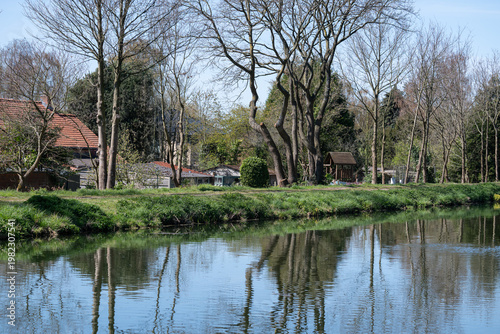 Nature reflections on Beverlo Canal in Balen