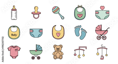 Baby care and nursery items collection.