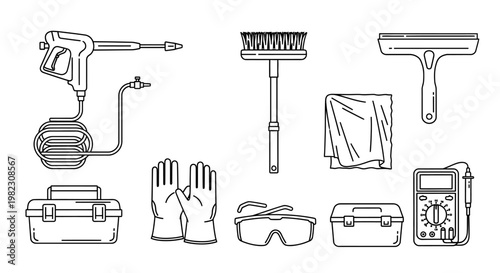 Collection of various hand tools equipment.