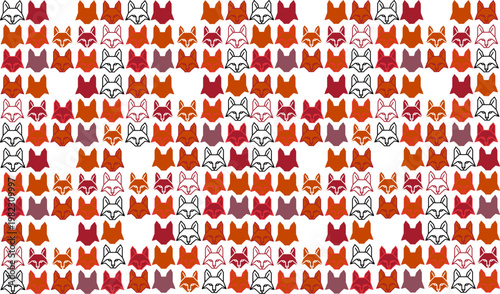 Seamless Geometric Fox Pattern Background