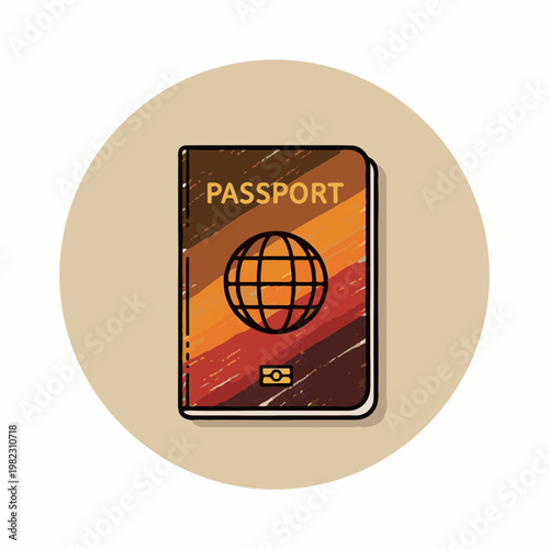 Passport Illustration with Globe Design for Travel Blogs, Adventure Websites, Visa Information, and Global Exploration Content