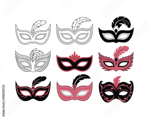 Masquerade masks appear in a collection.