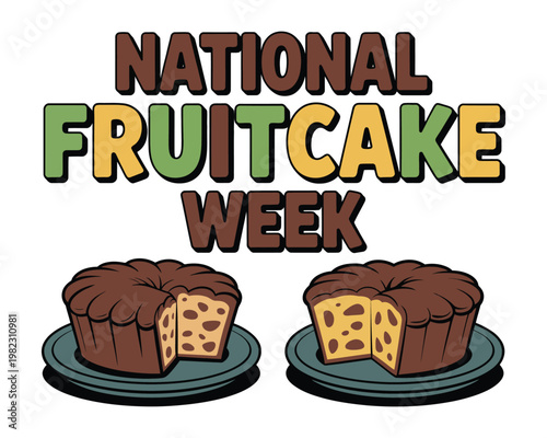 Fruitcake slices sit on small plates.