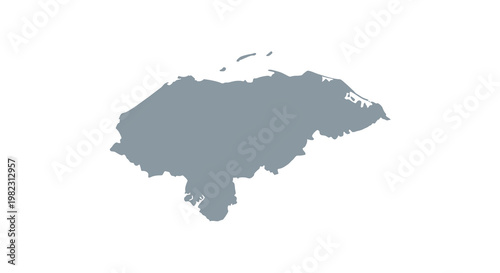 A grayscale map depicts the geographic outline of the country of honduras in central america