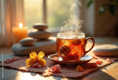 Rose Hip Infusion Honey Serenity Calm Meditation Retreat Setting