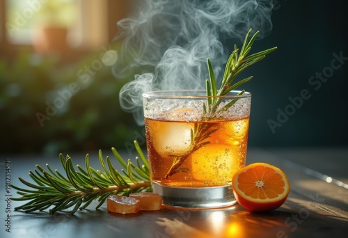 Smoking Rosemary Infusion Capsule Craft Molecular Mixology Aesthetic Fusion