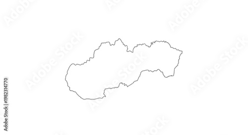A simple black outline depicts the geographical shape of the country of slovakia high quality professional