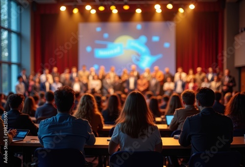 Scholarship Achievement Award Recognition Ceremony Honoring Academic Excellence with Engaged Audience and Inspiring Speeches