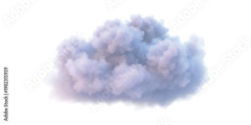 A single fluffy white cloud isolated on a plain background for digital design and artistic use