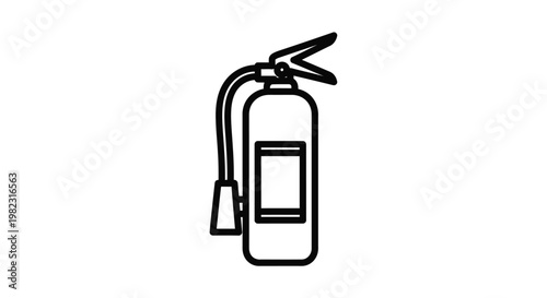 Simple black outline of a fire extinguisher safety equipment silhouette