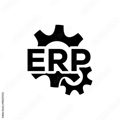ERP, enterprise resource planning icon isolated on white background