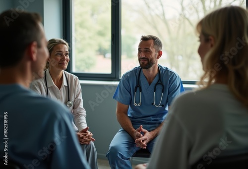 Circular Support Group Session for Addiction Recovery Emphasizing Connection and Healing