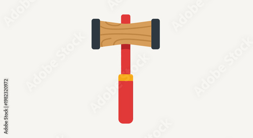 A colorful cartoon mallet illustration for construction or carnival game concepts.