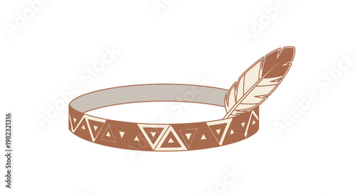 Native American style headband with a single feather.