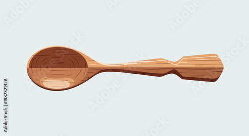 Handcrafted carved wooden spoon isolated on white background.